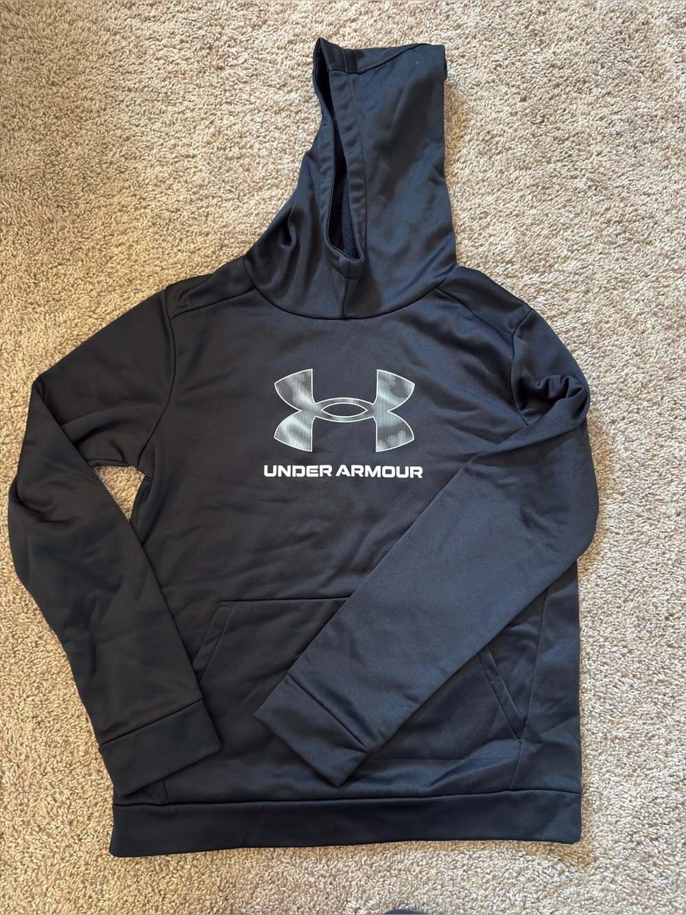 Under Armour Boys Black Logo Hoodie Sweatshirt
